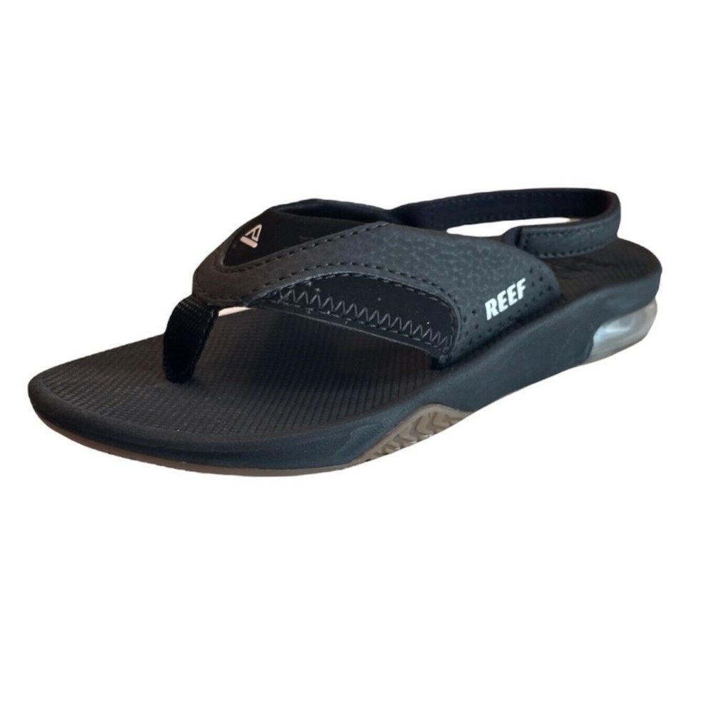 Reef Fanning Boys Flip Flop Black Sandals Black Size 9/10 Toddler Brand New